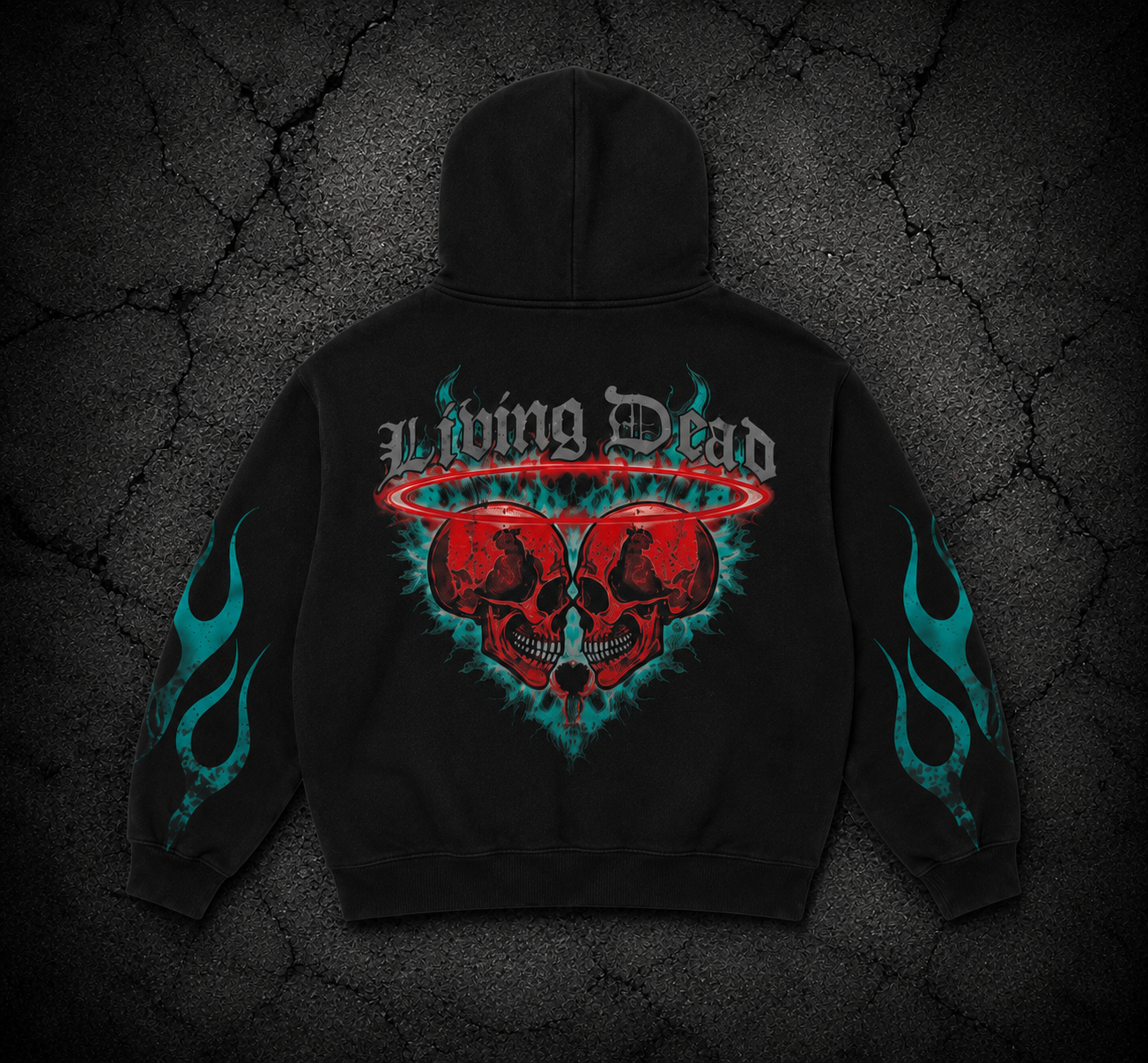 Skulls and Flames Zip