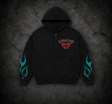 Skulls and Flames Zip