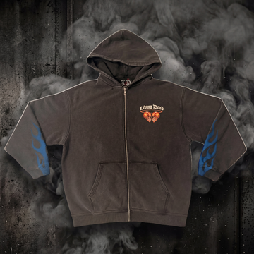 Skull and Heart Zip-Up Hoodie