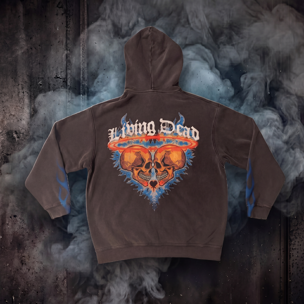 Skull and Heart Zip-Up Hoodie